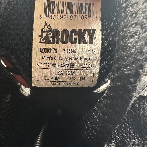 Rocky RAM Duty Boots Mens Size 12 Black Tactical Athletic Mobility Mesh Leather main image 5